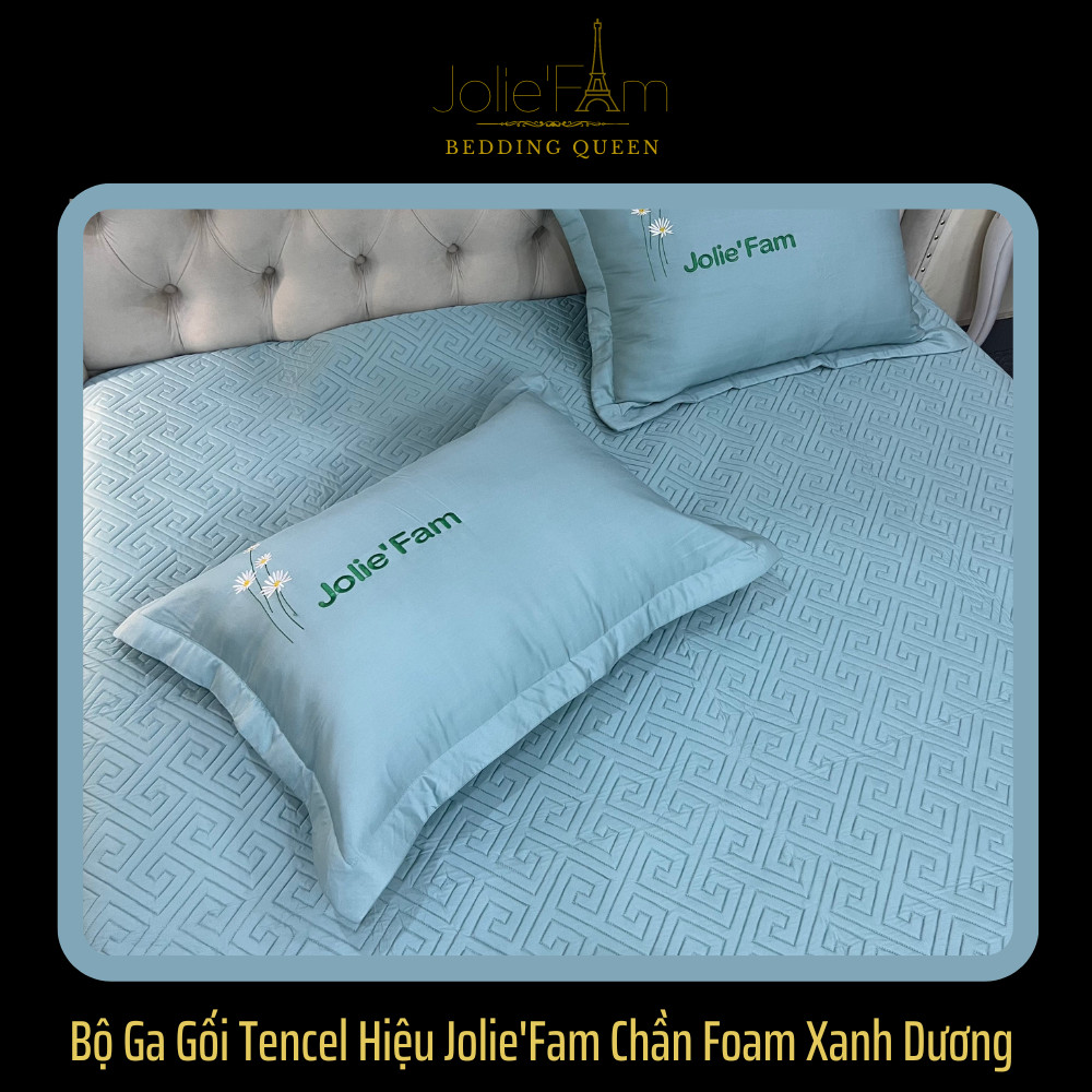 Bộ Ga Gối Lụa Tencel chần Foam Jolie’farm