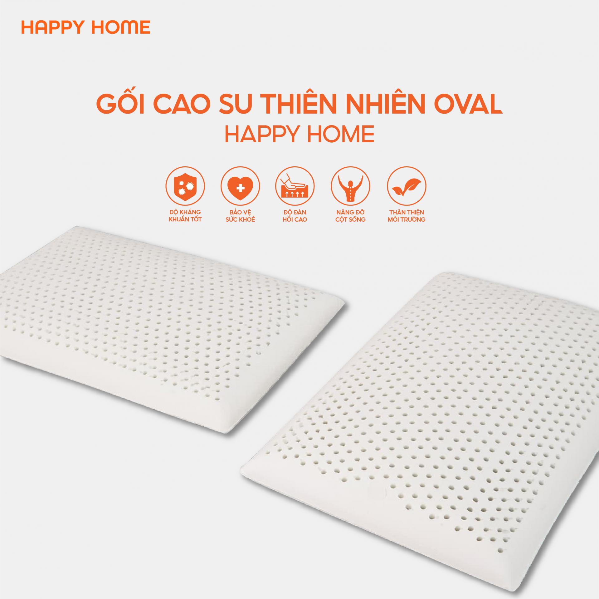 Gối Cao Su Thiên Nhiên Oval Happy Home