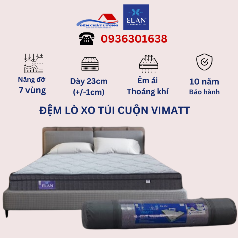 Đệm lò xo túi cuộn Elan Vimatt